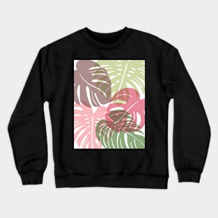 Pattern with tropical monstera leaves. Crewneck Sweatshirt